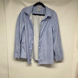 L.L. Bean Light Blue Floral Shirt